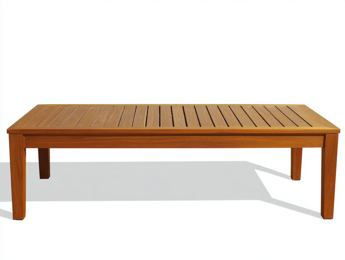 Gartentisch Holz 180x90x75 cm - Naturholz - Rechteckig mit Lattenplatte
