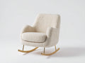 Schaukelstühle Bouclé Stoff 80x96x90 cm - Creme-Gold - Modern mit Metallkufen