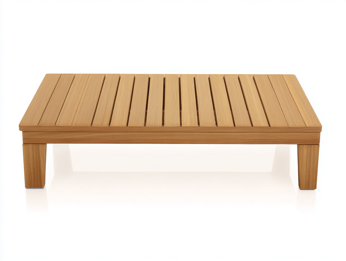 Gartentisch aus Holz 120 x 70 x 35 cm - Naturholz - niedrige Lamellenplatte
