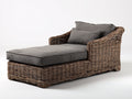 Sonnenliege Rattan Geflecht 180x86x78 cm - Braun Grau - Loungedesign mit Armlehnen