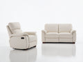 Relaxsofa Sets Stoffbezug 155x96x101 cm und 92x96x101 cm - Beige Braun - Klassisches Design mit Relaxfunktion