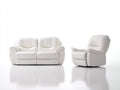 Relaxsofa Sets 2-teilig Kunstleder gepolstert 170x94x96 cm und 102x94x96 cm - Cremeweiß - Relaxfunktion