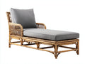 Sonnenliege Rattanoptik 195x70x82 cm Natur Grau Garten Terrasse Klassisches Lounge Design