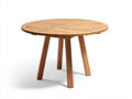 Gartentisch Holz 120x120x75 cm Naturbraun Garten Terrasse Rund Modernes Latten Design