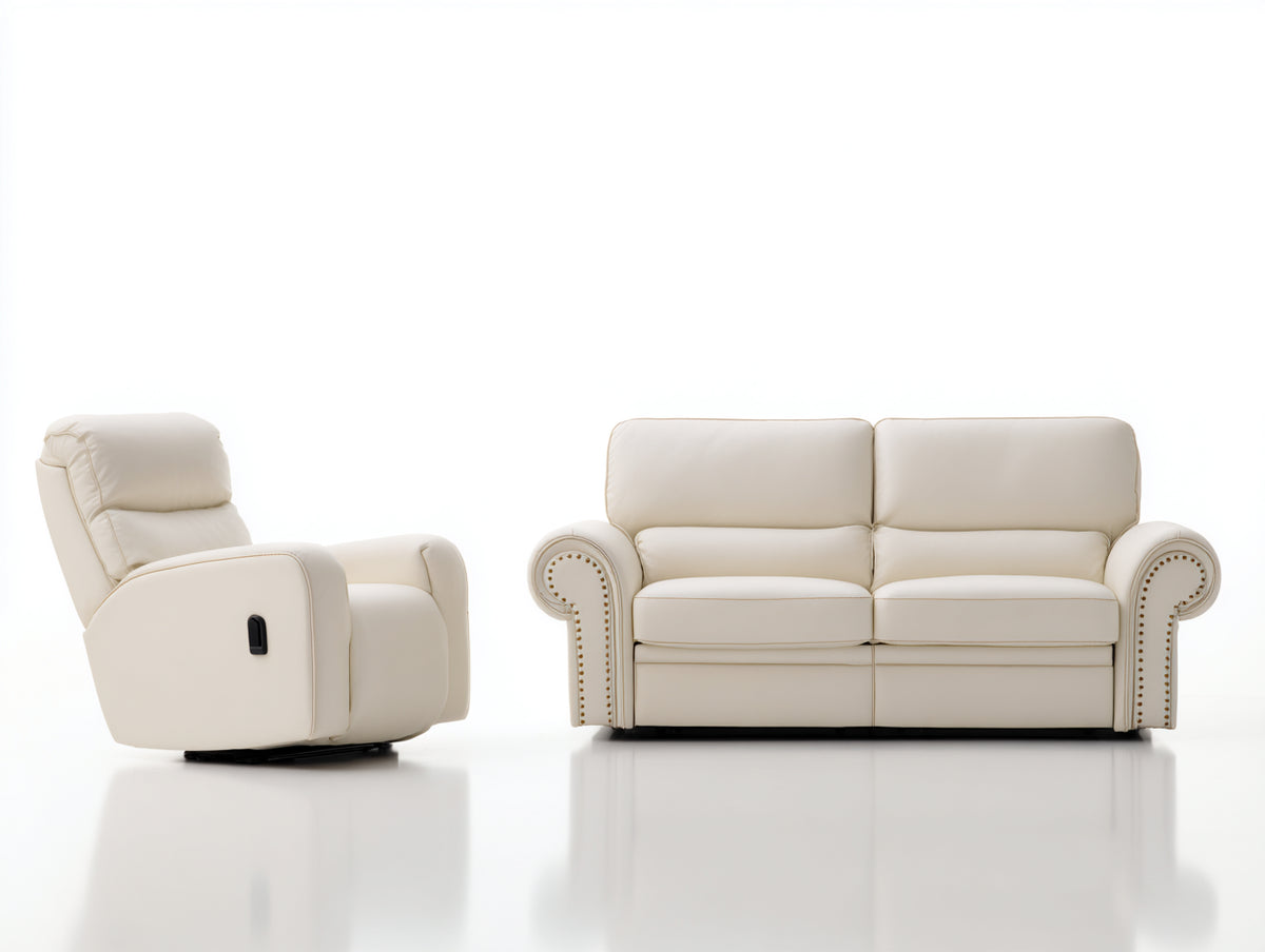 Relaxsofa Sets Kunstleder Polstergarnitur 165x95x100 cm 85x95x100 cm Beige Wohnzimmer Klassisch Modern