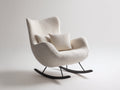 Schaukelstühle Teddy Stoff 82x90x105 cm Creme Wohnzimmer Entspannungsstuhl Modernes Design