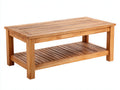 Gartentisch Holz 120x60x45 cm Naturbraun Garten Terrasse Rechteckig mit Ablagefläche